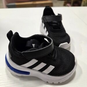 Adidas Toddler Sneakers Black White Stripes Athletic Shoes Boys Girls